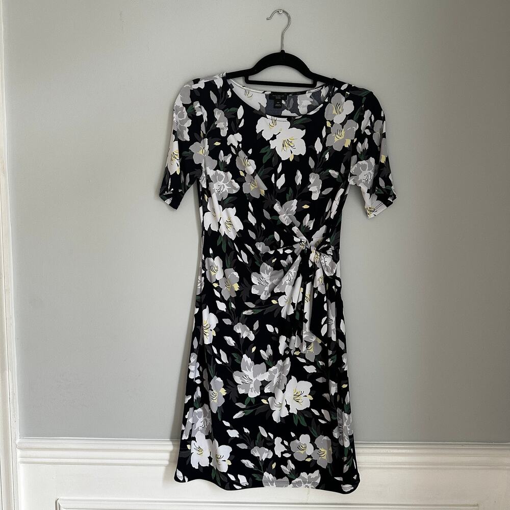 Ann Taylor Factory Navy Floral Dress Size Petite XS